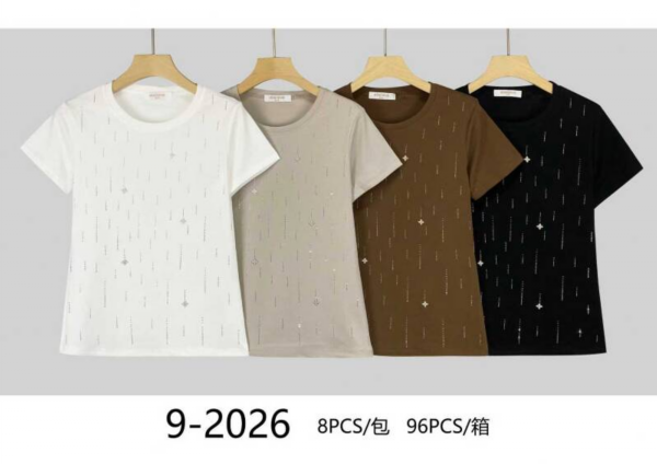 Bluzki damskie Roz Standard, Mix Kolor Paczka 8 szt